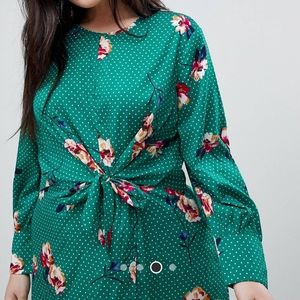 Floral Emerald Green Dress
